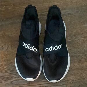 Adidas Black Slip-On Sneakers with Knit Design